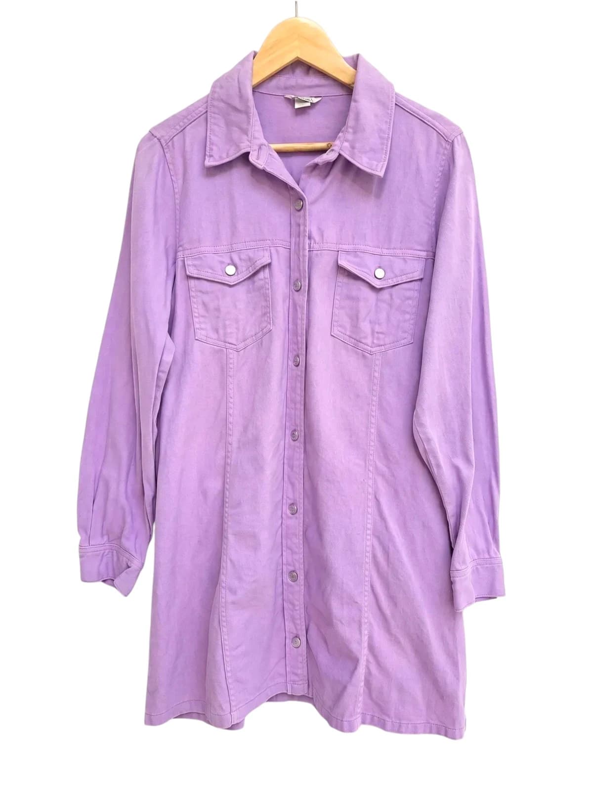 MONKI Bright lavender Cotton Denim mini dress size 40 (Size 12) — photo 1 of 8