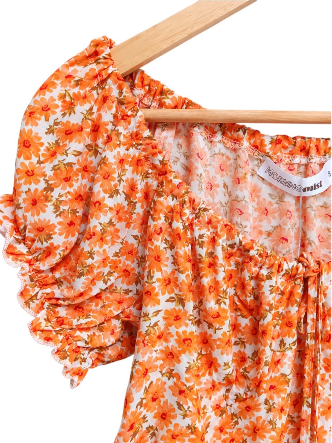 Morning Mist Womens Floral Two Piece Set Size 8 Orange Crop Top Mini Skirt BNWT — photo 3 of 13