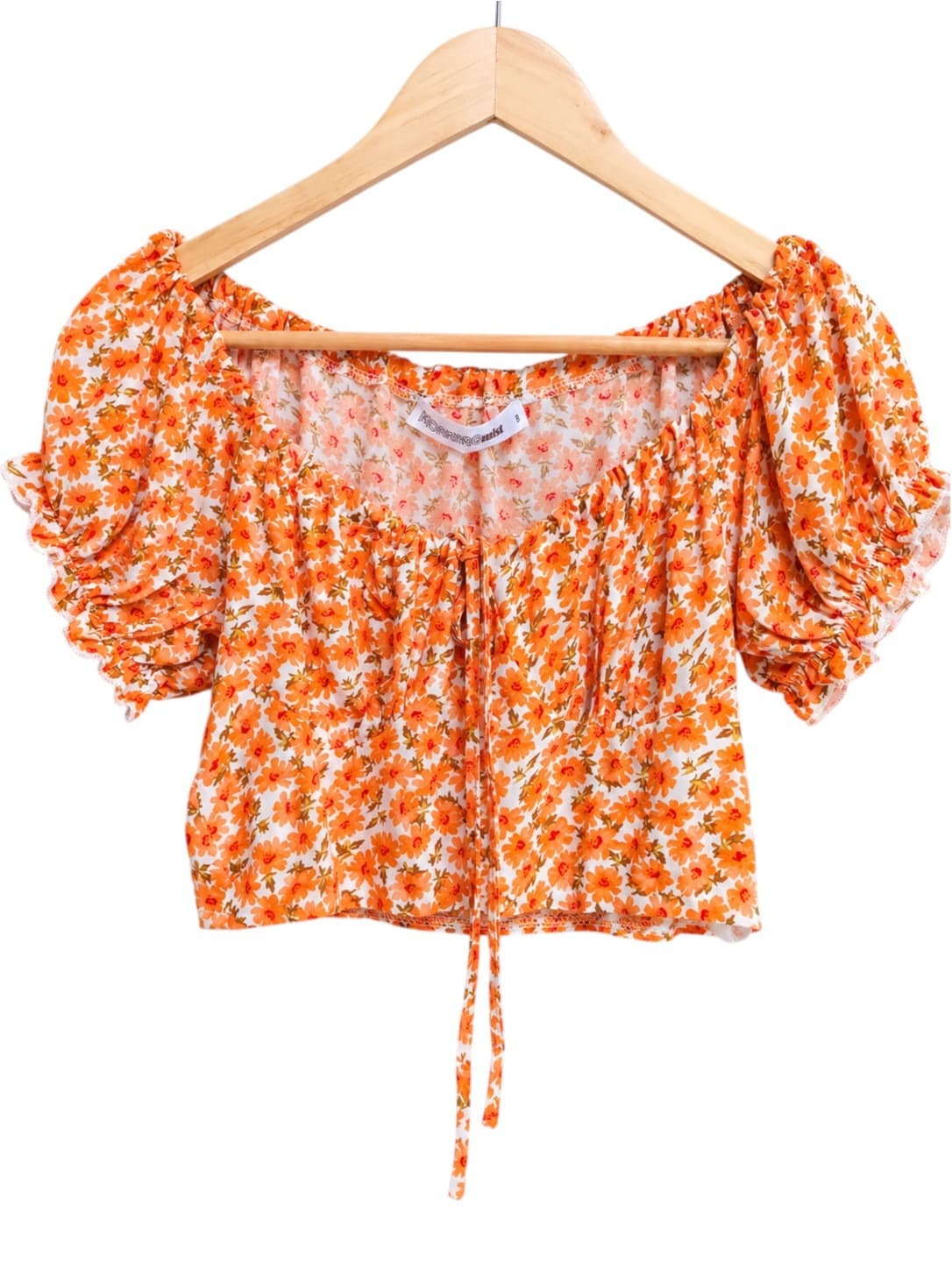 Morning Mist Womens Floral Two Piece Set Size 8 Orange Crop Top Mini Skirt BNWT — photo 2 of 13