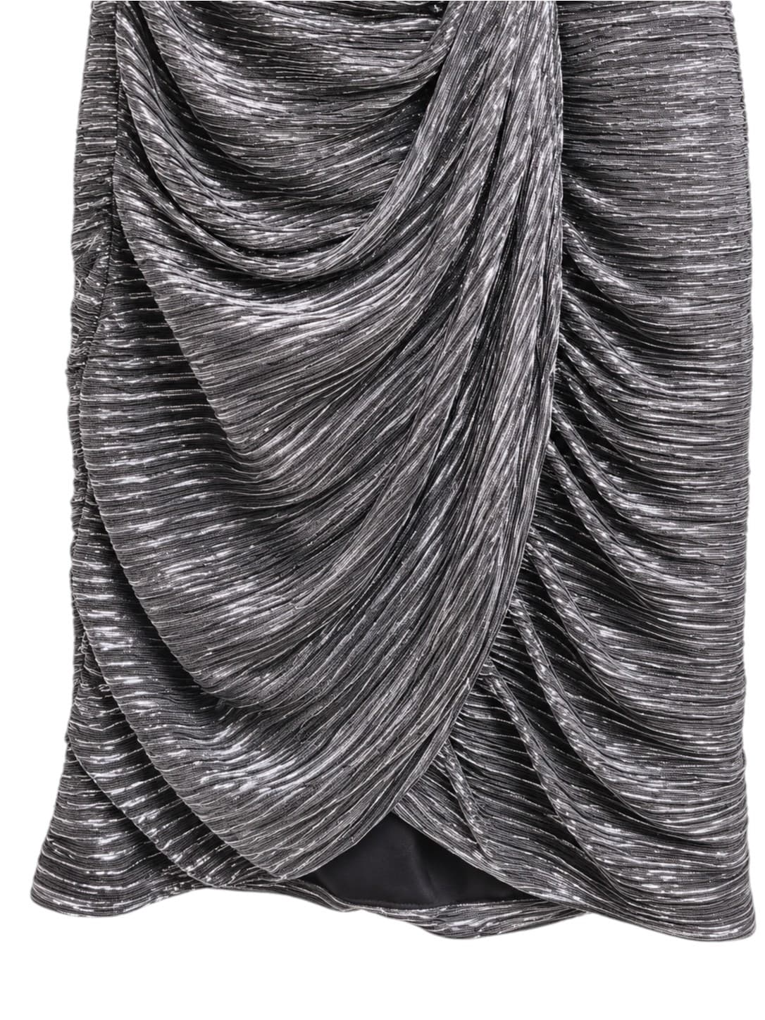 Mr K Metallic Silver Draped Cocktail Dress Size 10 Made in Australia 90's Vintage — photo 3 of 7