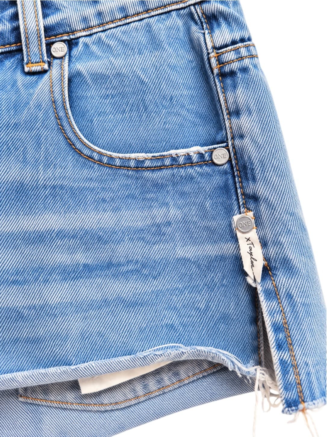 One Teaspoon Marlons Denim Shorts Womens 25 Blue Distressed Raw Hem Cut Off — photo 4 of 7