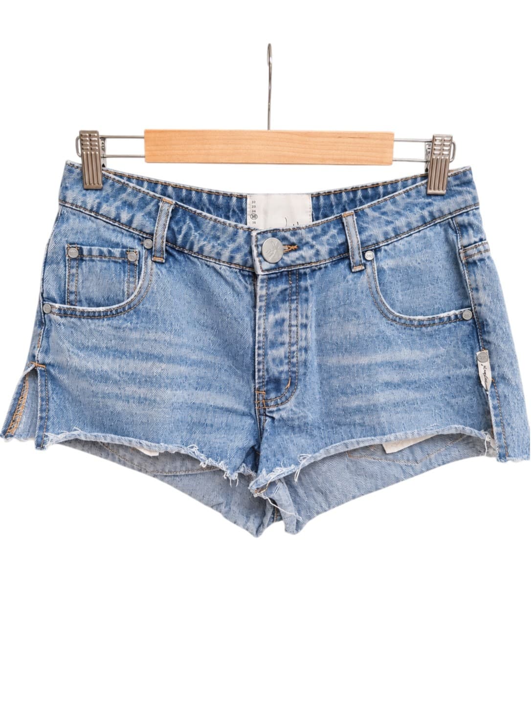 One Teaspoon Marlons Denim Shorts Womens 25 Blue Distressed Raw Hem Cut Off — photo 1 of 7