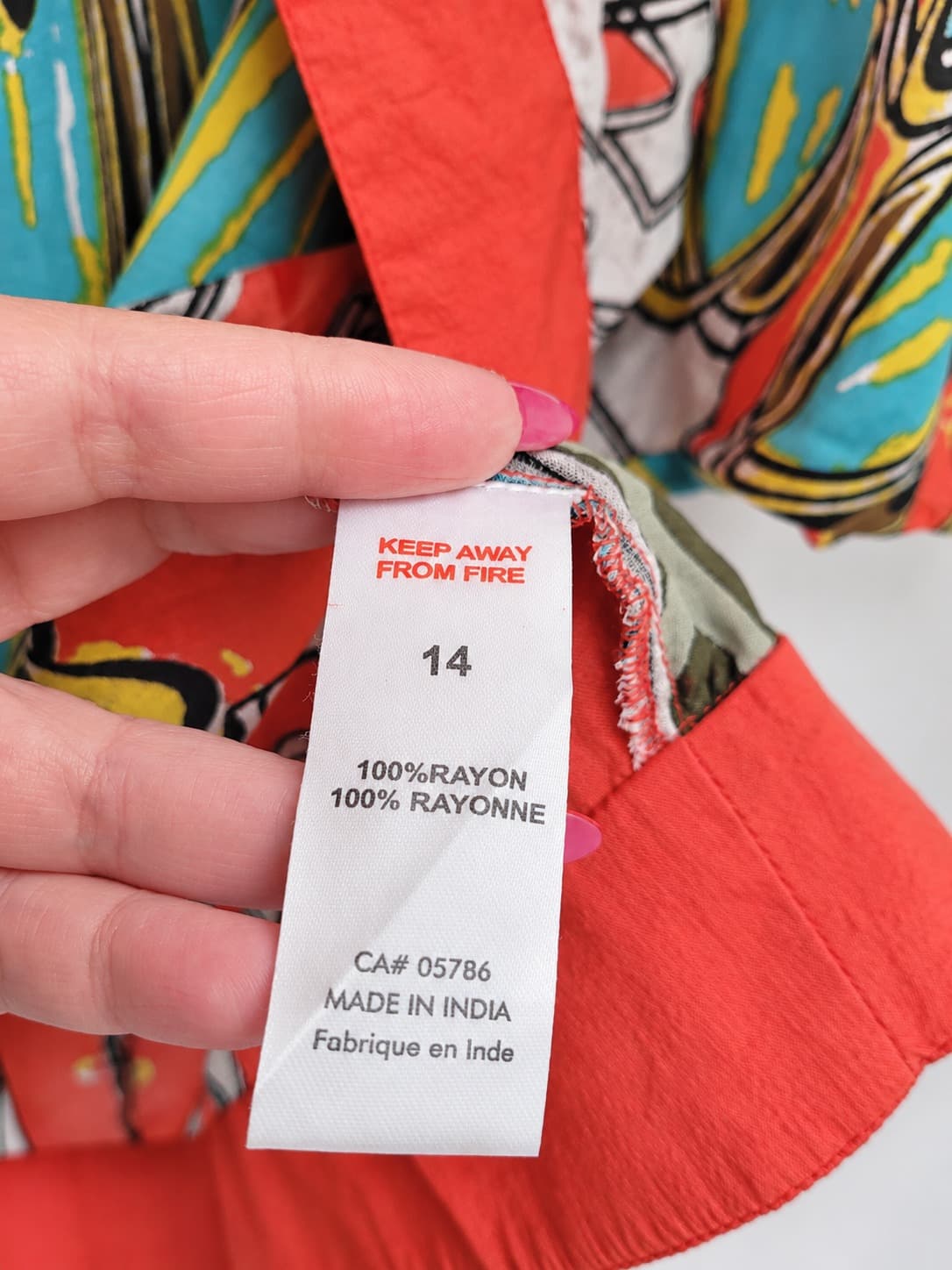 ORIENTIQUE Abstract Print Lightweight Rayon Kimono Jacket Size 14 — photo 6 of 6