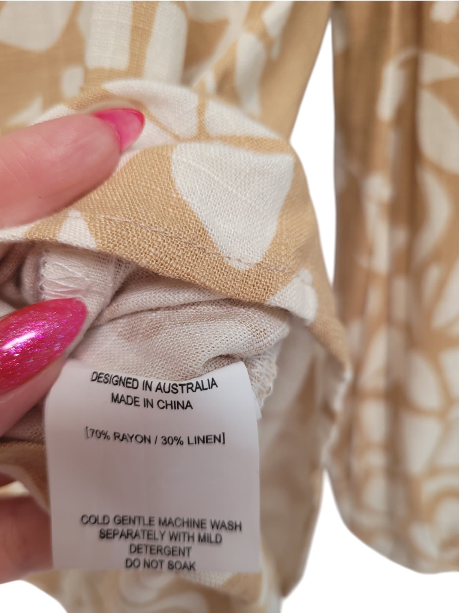 PAPER HEART Beige Floral Linen Blend Oversized Playsuit Size 6 — photo 4 of 9