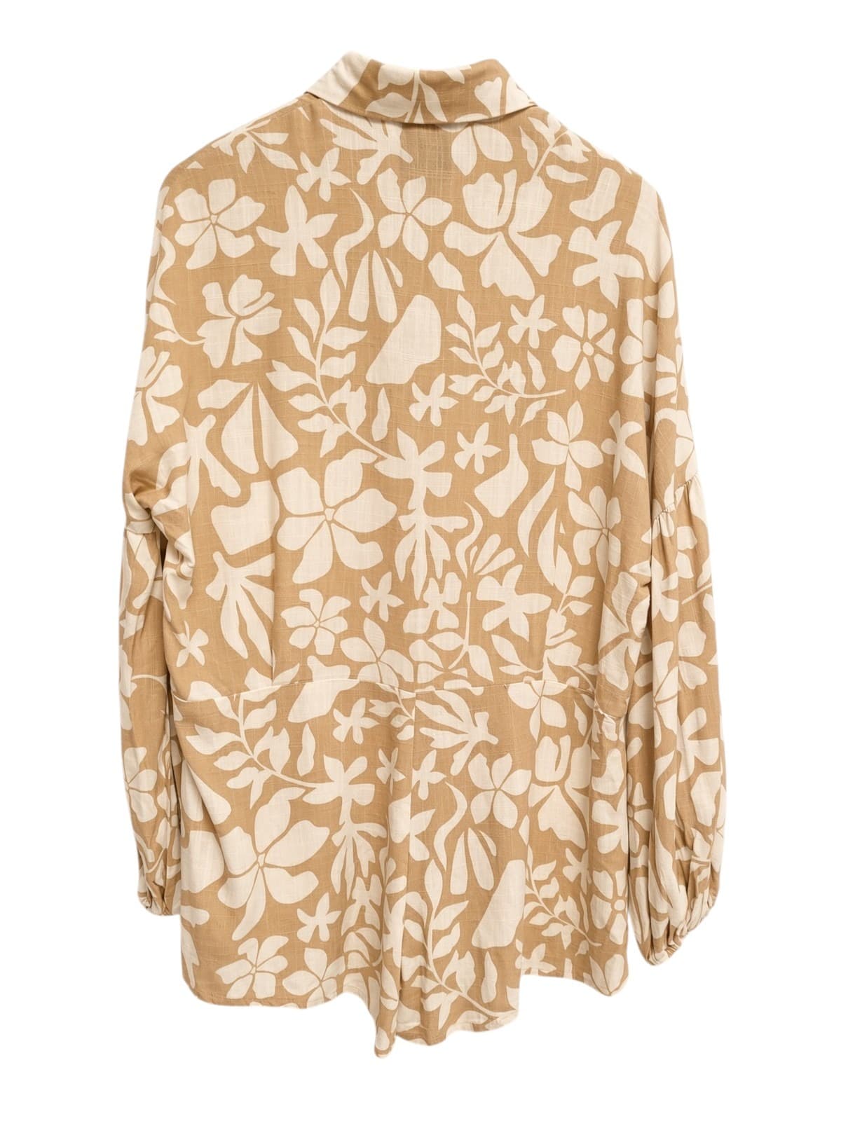 PAPER HEART Beige Floral Linen Blend Oversized Playsuit Size 6 — photo 8 of 9