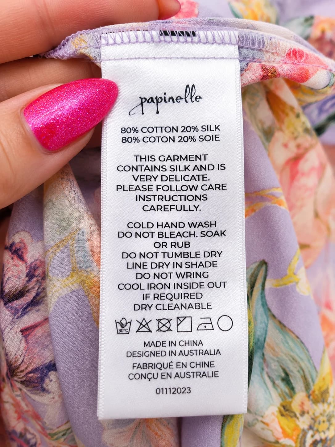 PAPINELLE Purple Floral Cotton Silk Tiered Maxi Sundress Size S — photo 6 of 6