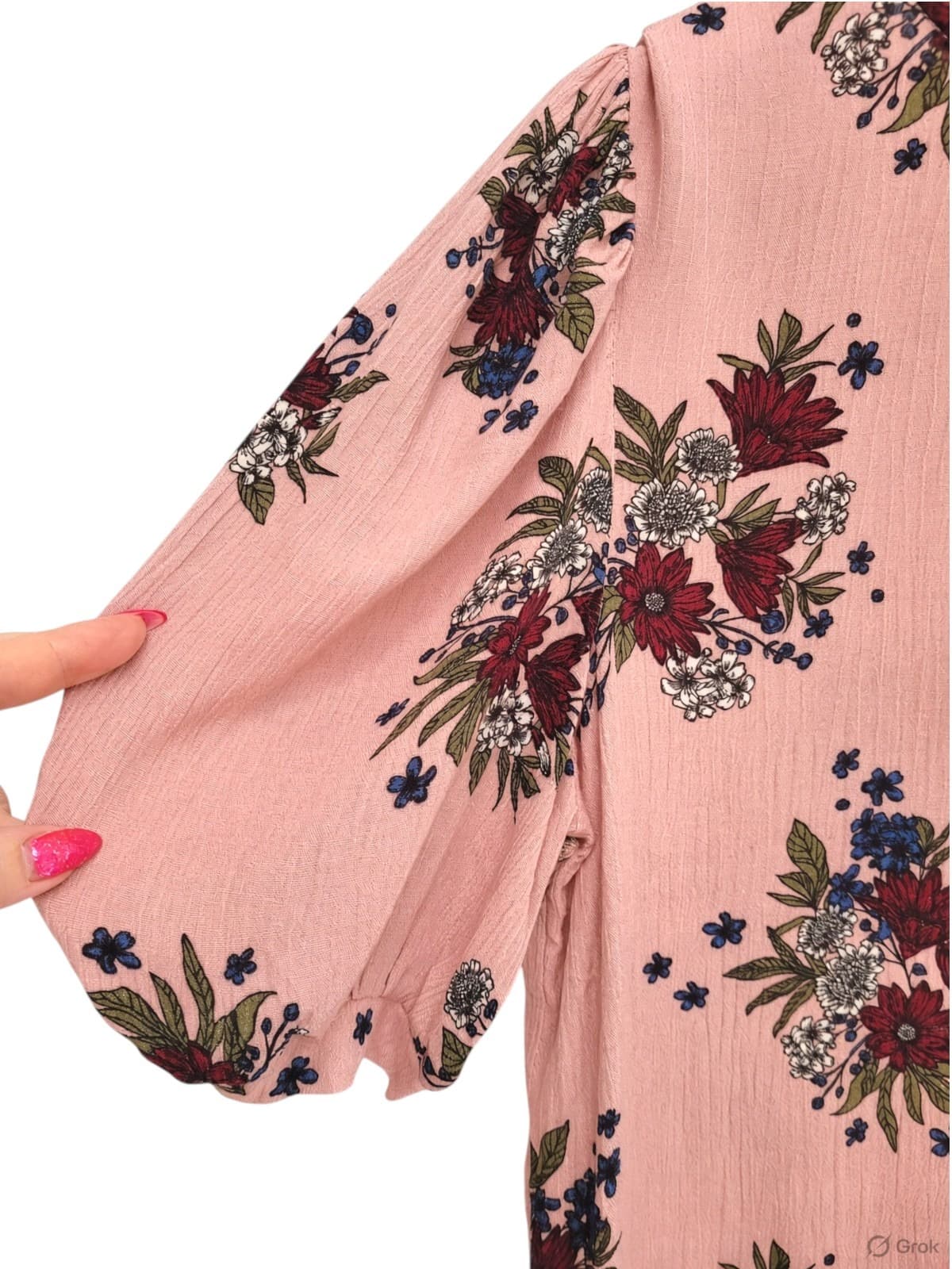 Parisian Pink Floral Print Viscose Blouse New With Tags Size 12 — photo 2 of 5
