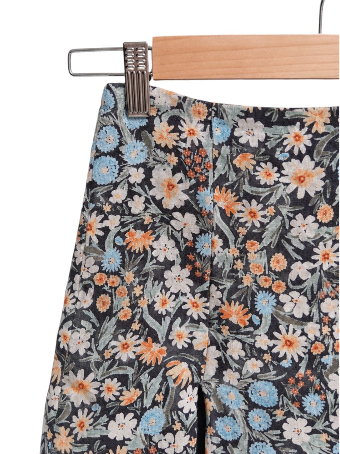 Perfect Stranger Womens Mini Skirt Size 6 Floral 100% Linen Black A Line — photo 2 of 6
