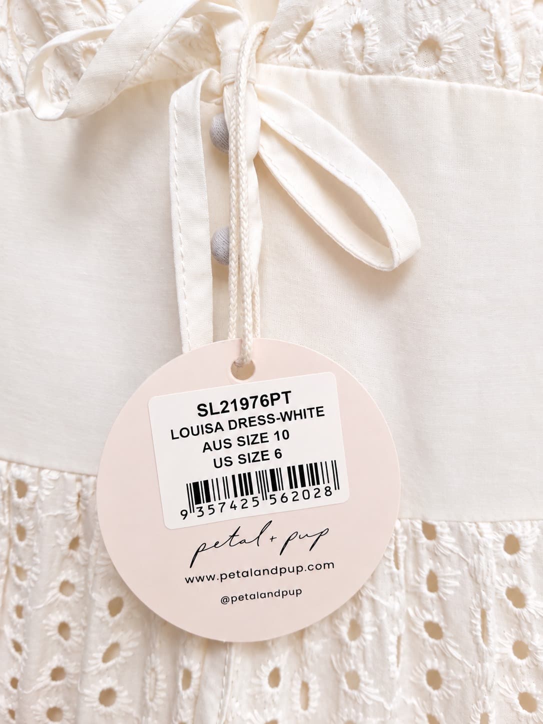 PETAL + PUP Louisa White Broderie Anglaise Tiered Midi Dress BNWT Size 10 — photo 7 of 10