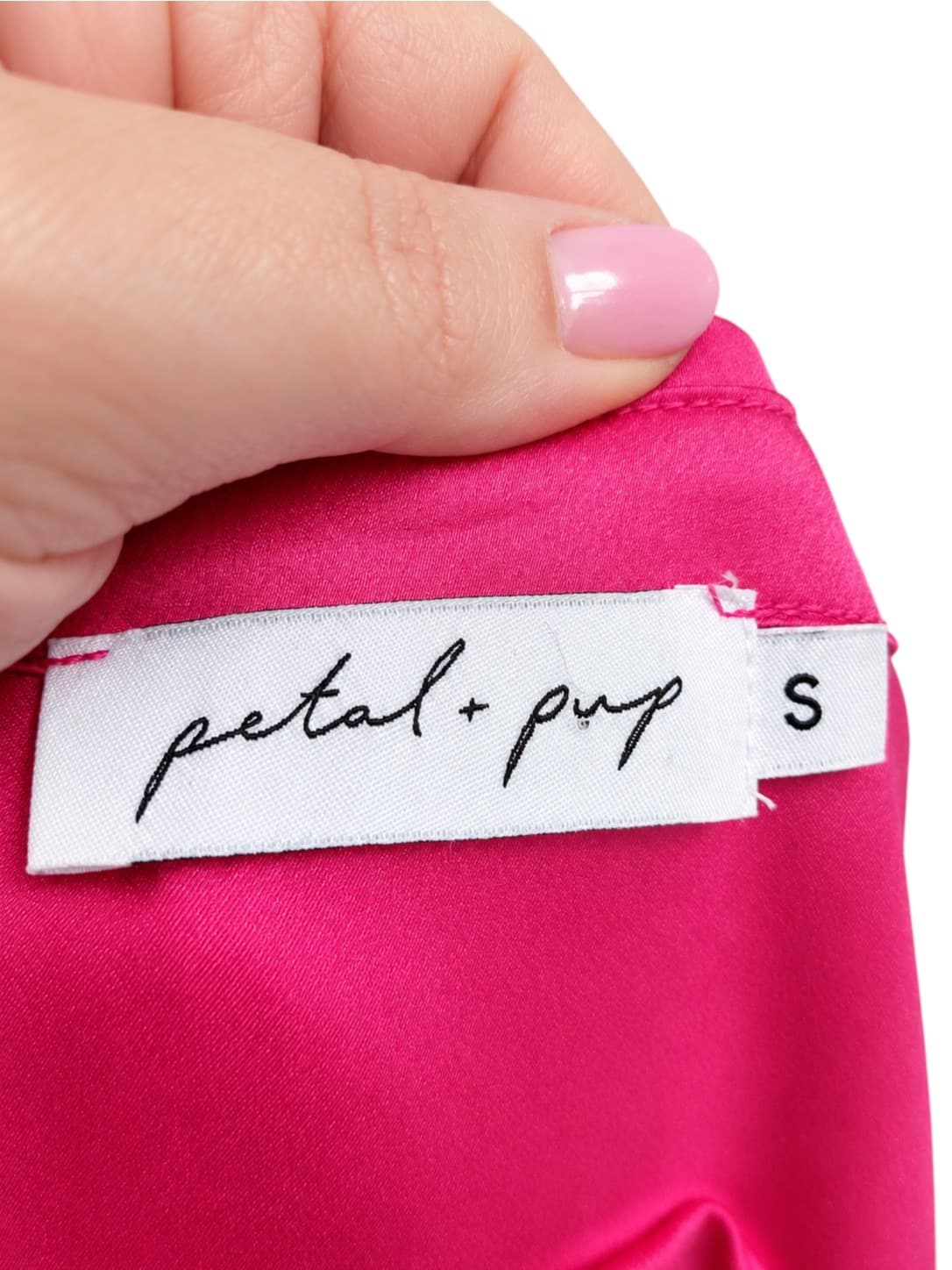 Petal & Pup Satin Maxi Shirt Dress Pink Orange Colour Block Belted Womens S — photo 8 of 10