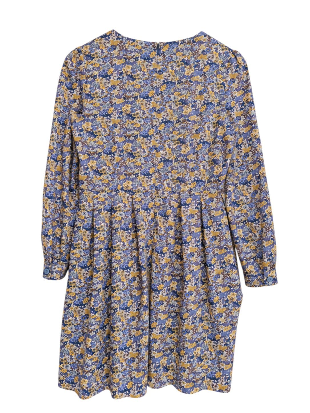 Princess Highway Blue Floral Cotton Mini Dress Size 10 Long Sleeve Fit & Flare — photo 5 of 7
