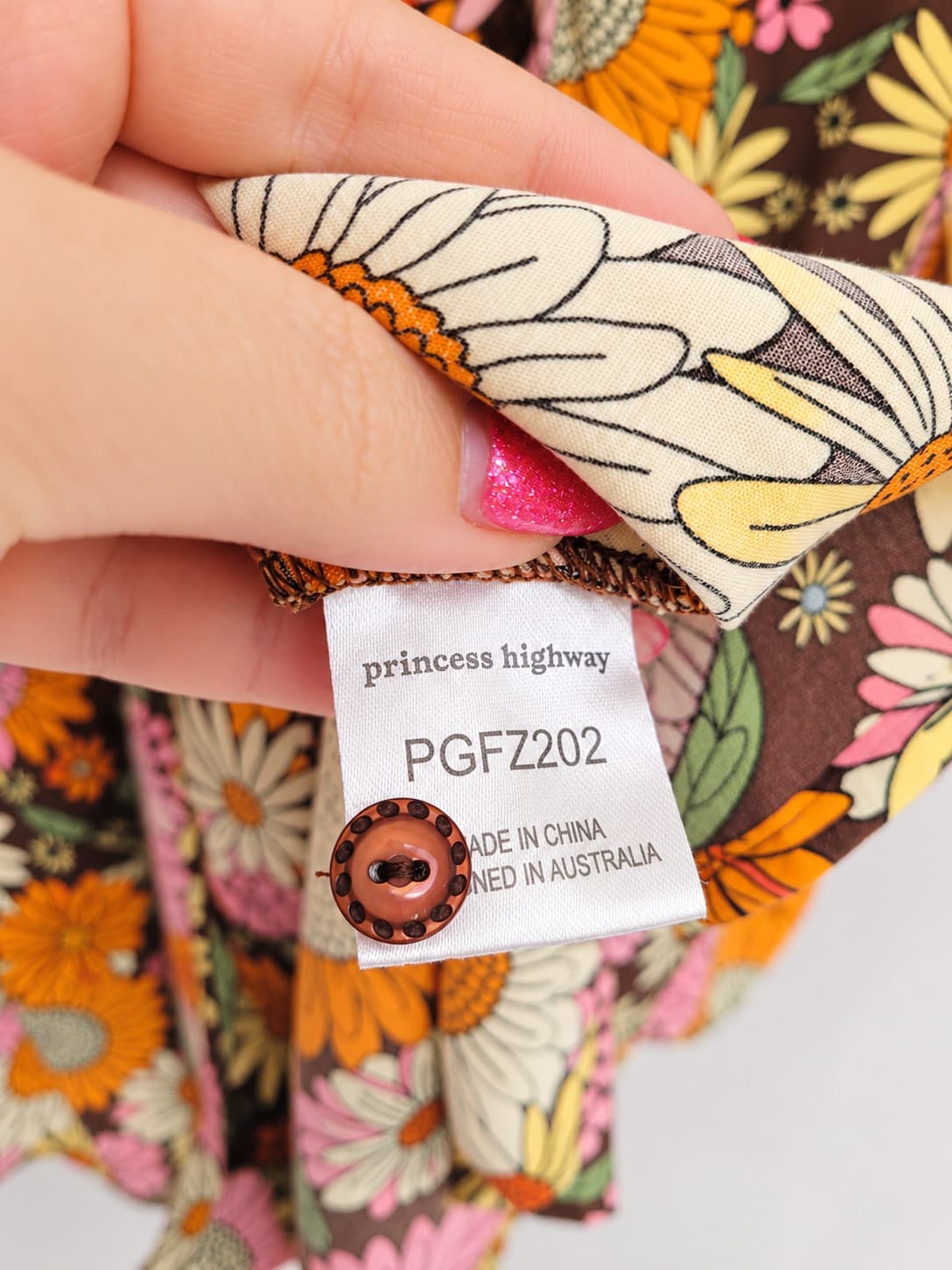 PRINCESS HIGHWAY Brown 70s Retro Floral Button Front Midi Dress Size 12 — photo 7 of 7
