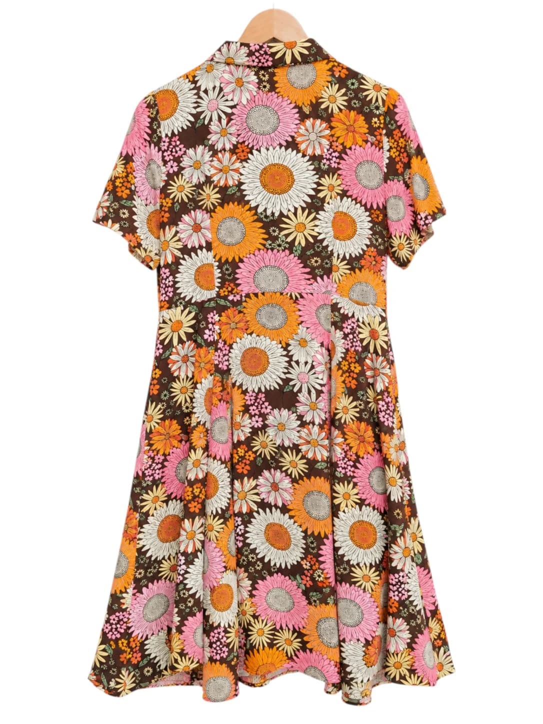PRINCESS HIGHWAY Brown 70s Retro Floral Button Front Midi Dress Size 12 — photo 3 of 7