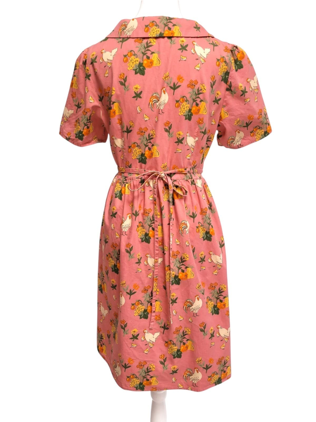 PRINCESS HIGHWAY Chicken Veggie Print Pink Cotton Shirt Dress 10 — photo 3 of 9
