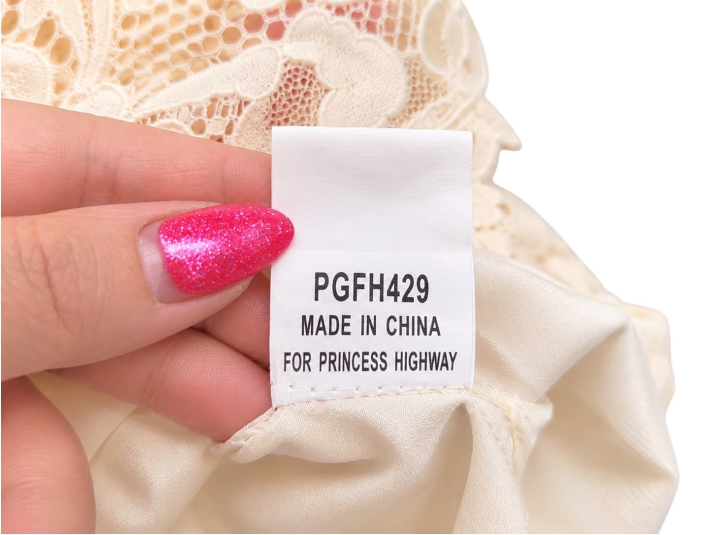 PRINCESS HIGHWAY Cream Floral Lace Fit & Flare Dress Size 6 — photo 4 of 6