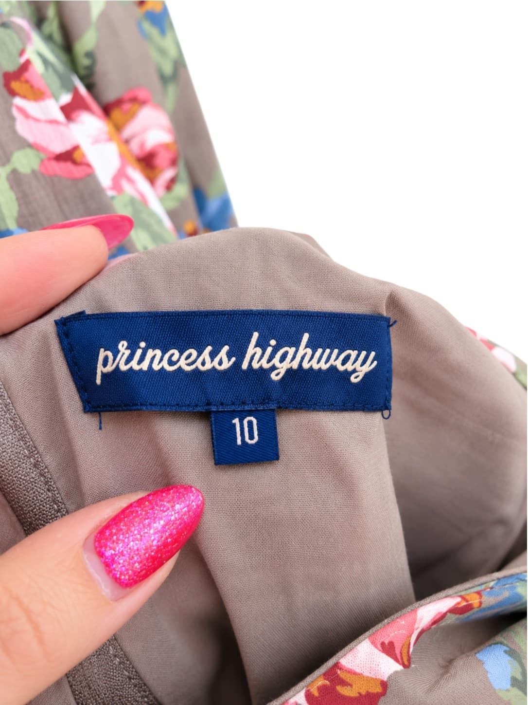 PRINCESS HIGHWAY Floral Cotton Fit & Flare Midi Dress Belted Size 10 — photo 7 of 7