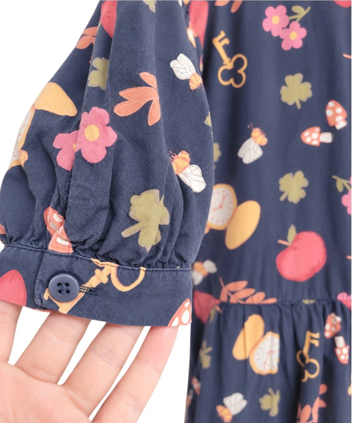 PRINCESS HIGHWAY Navy Apple Pocket Watch Novelty Print Dress Size 10 — photo 5 of 9