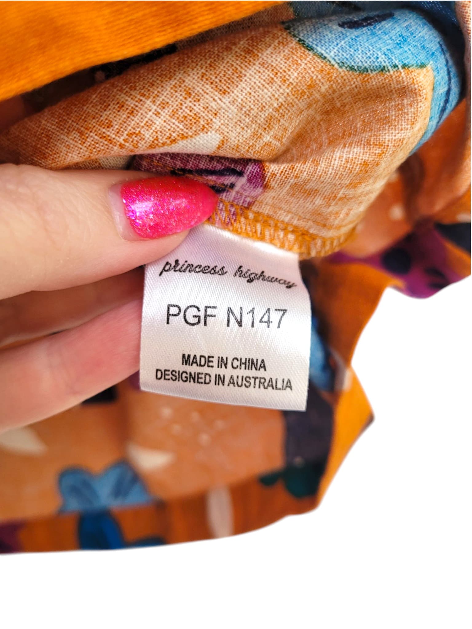 PRINCESS HIGHWAY Orange Floral Linen Blend Paperbag Midi Skirt Approx Size 10 — photo 4 of 7