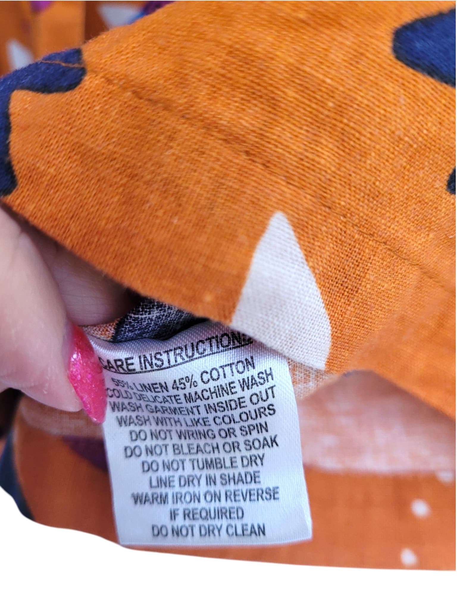 PRINCESS HIGHWAY Orange Floral Linen Blend Paperbag Midi Skirt Approx Size 10 — photo 5 of 7