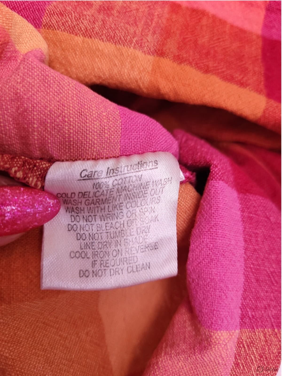 PRINCESS HIGHWAY Pink Orange Check Cotton Tiered Smock Dress Size 8 — photo 6 of 7
