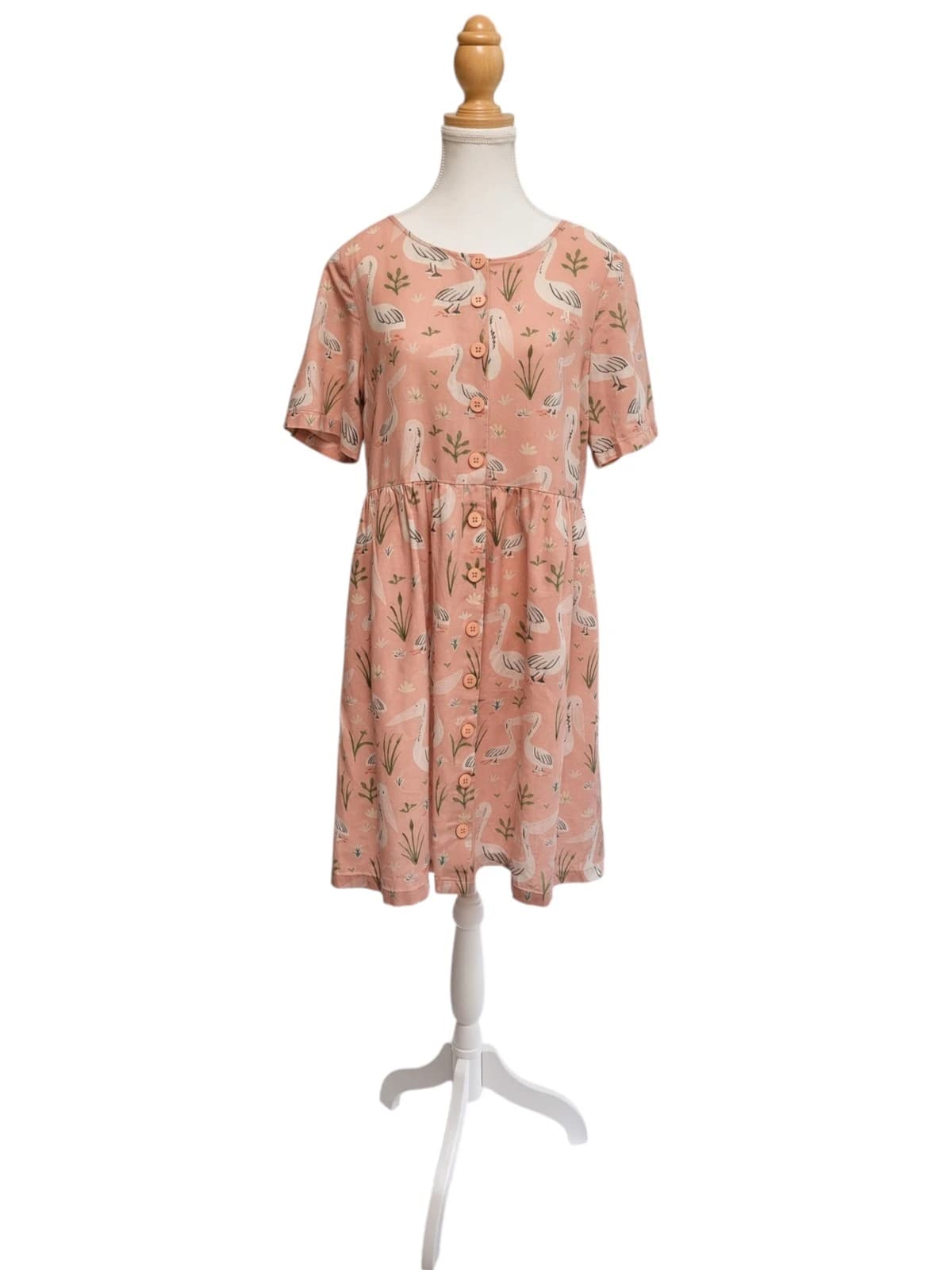 PRINCESS HIGHWAY Pink Pelican Print Smock Dress Size 10 — photo 4 of 9