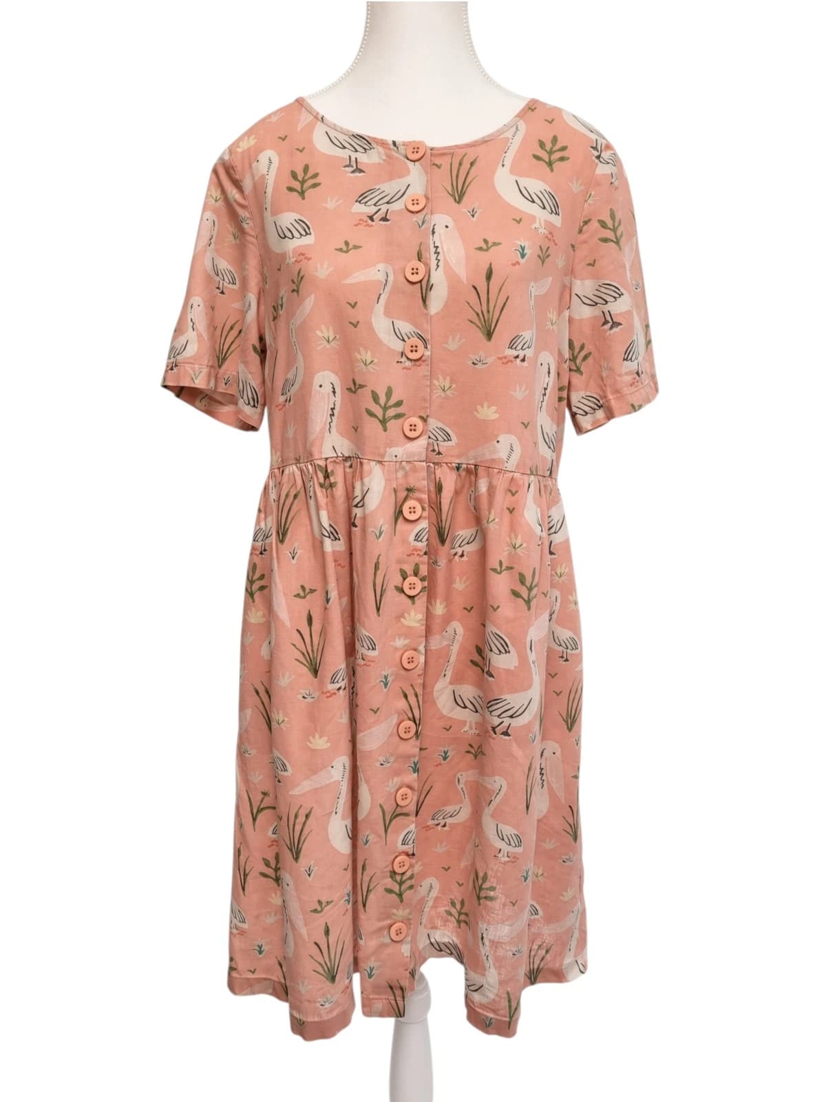 PRINCESS HIGHWAY Pink Pelican Print Smock Dress Size 10 — photo 5 of 9
