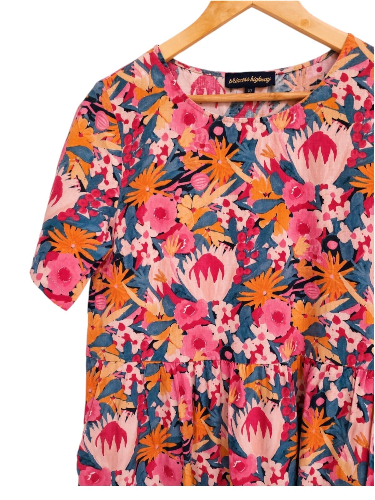 PRINCESS HIGHWAY Protea Floral Print Linen Blend Smock Dress Size 10 — photo 1 of 6