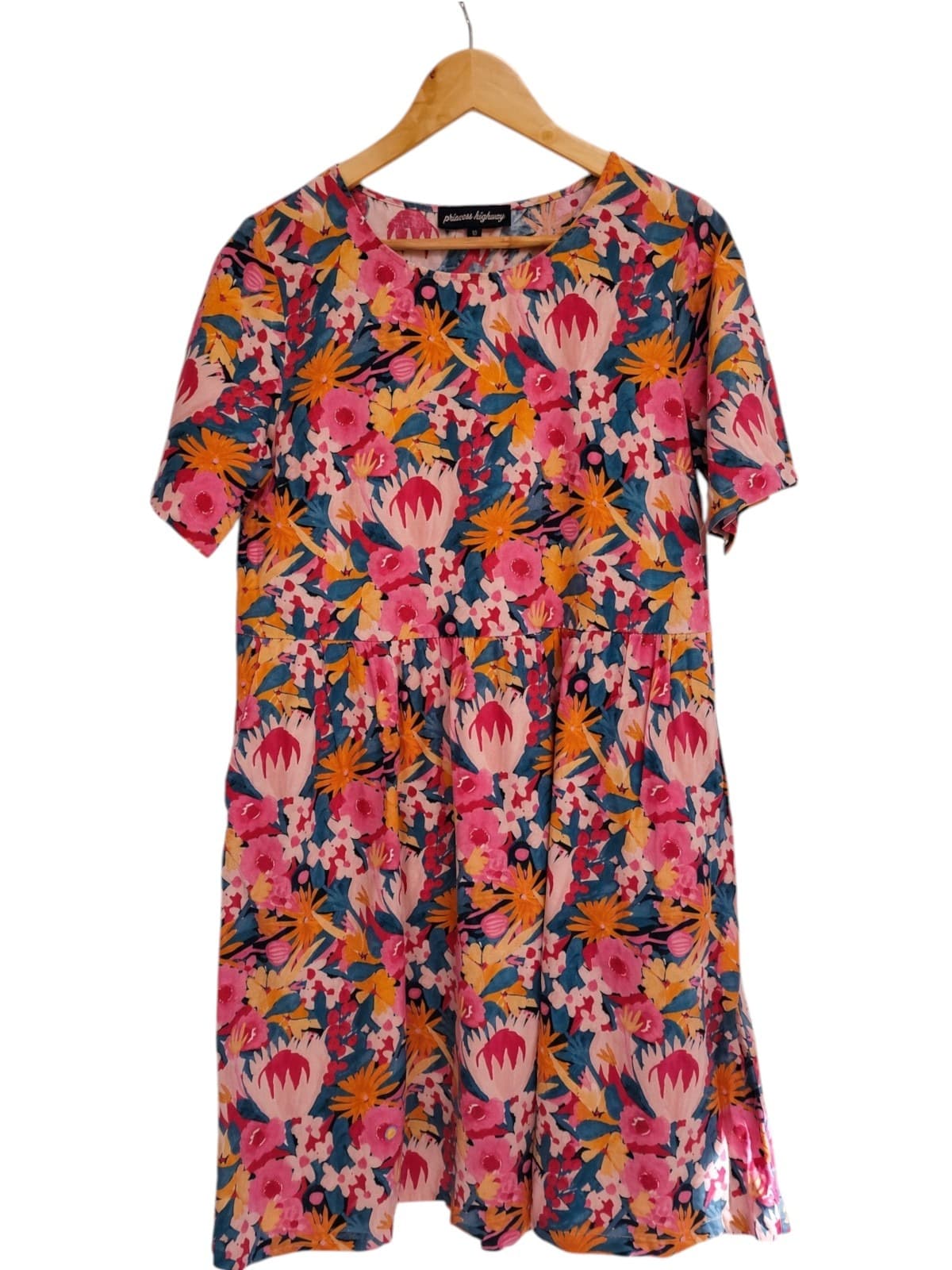 PRINCESS HIGHWAY Protea Floral Print Linen Blend Smock Dress Size 10 — photo 2 of 6