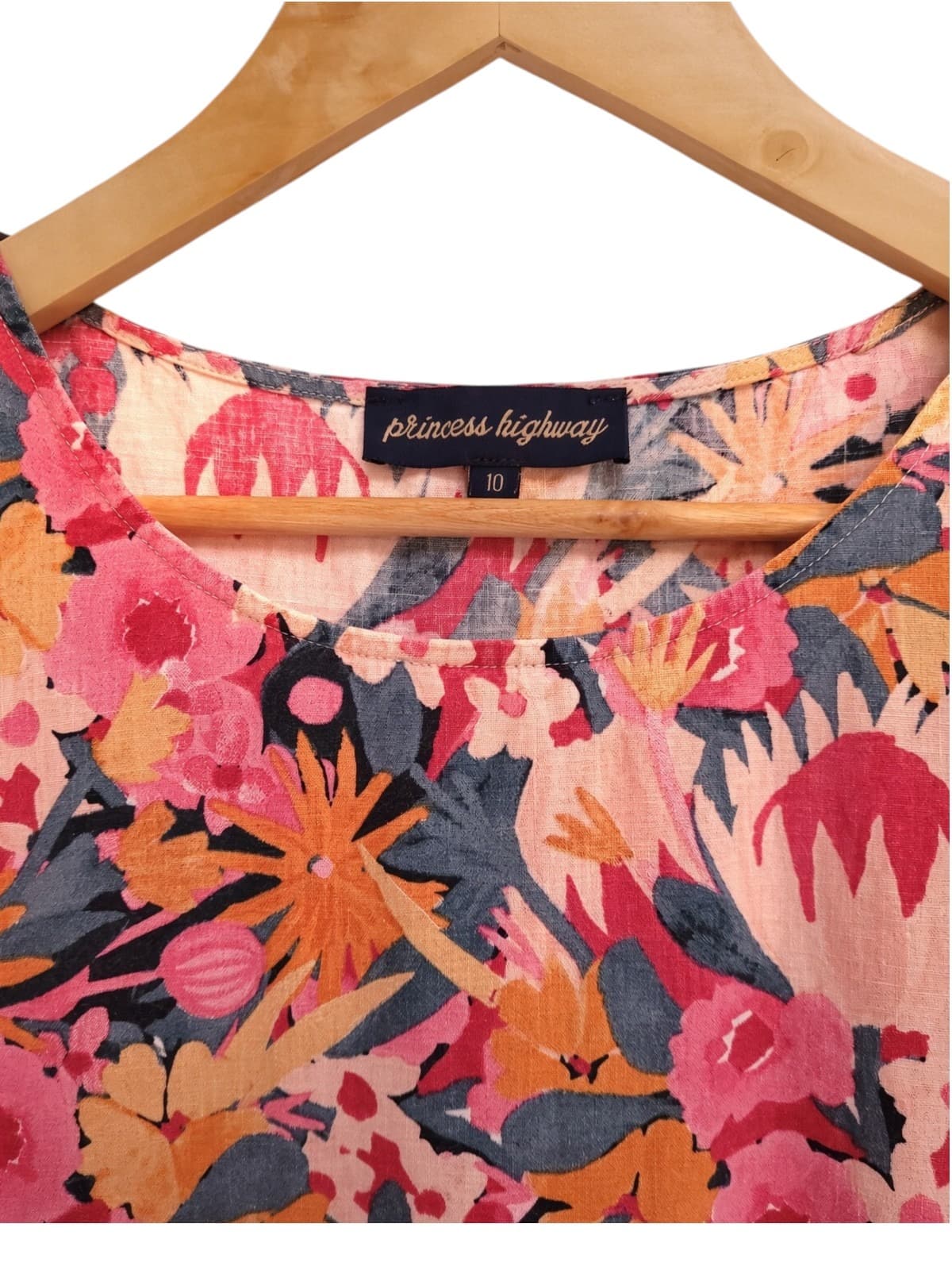 PRINCESS HIGHWAY Protea Floral Print Linen Blend Smock Dress Size 10 — photo 4 of 6