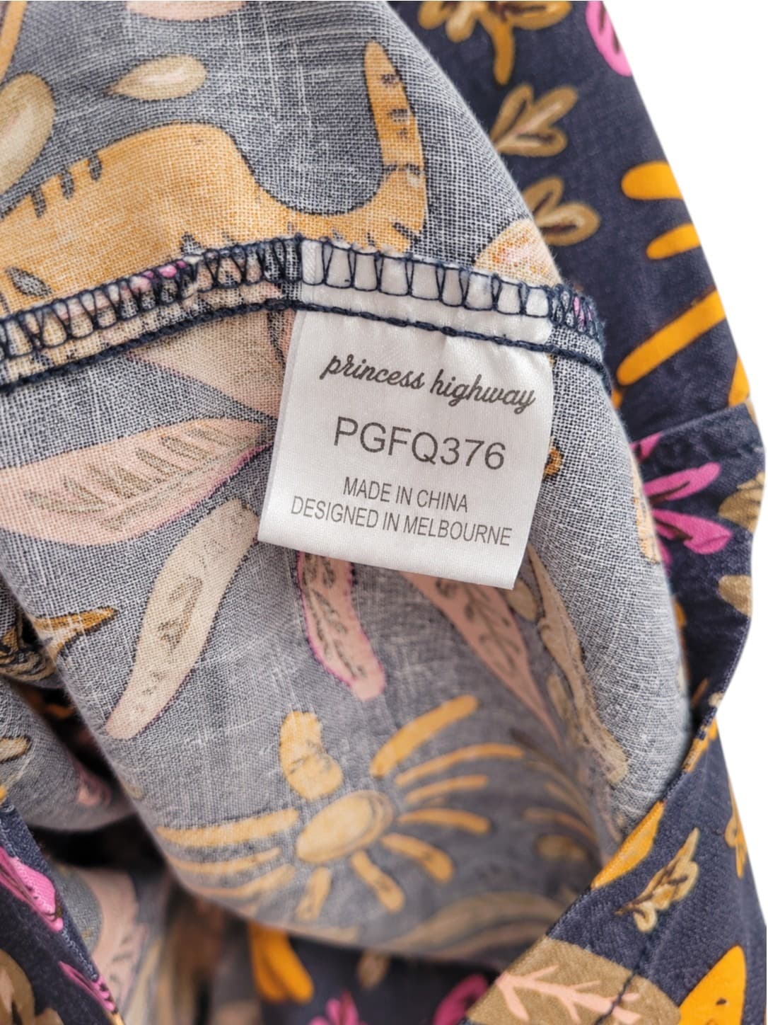 PRINCESS HIGHWAY Tiger Cat Print Linen Cotton Smock Dress Size 10 — photo 5 of 6
