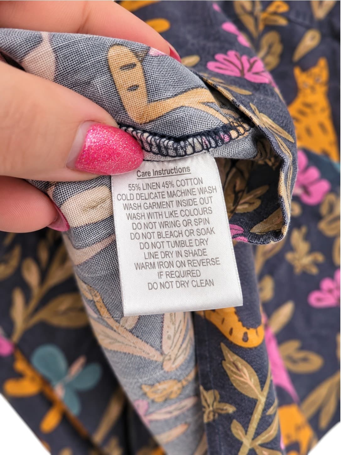 PRINCESS HIGHWAY Tiger Cat Print Linen Cotton Smock Dress Size 10 — photo 6 of 6