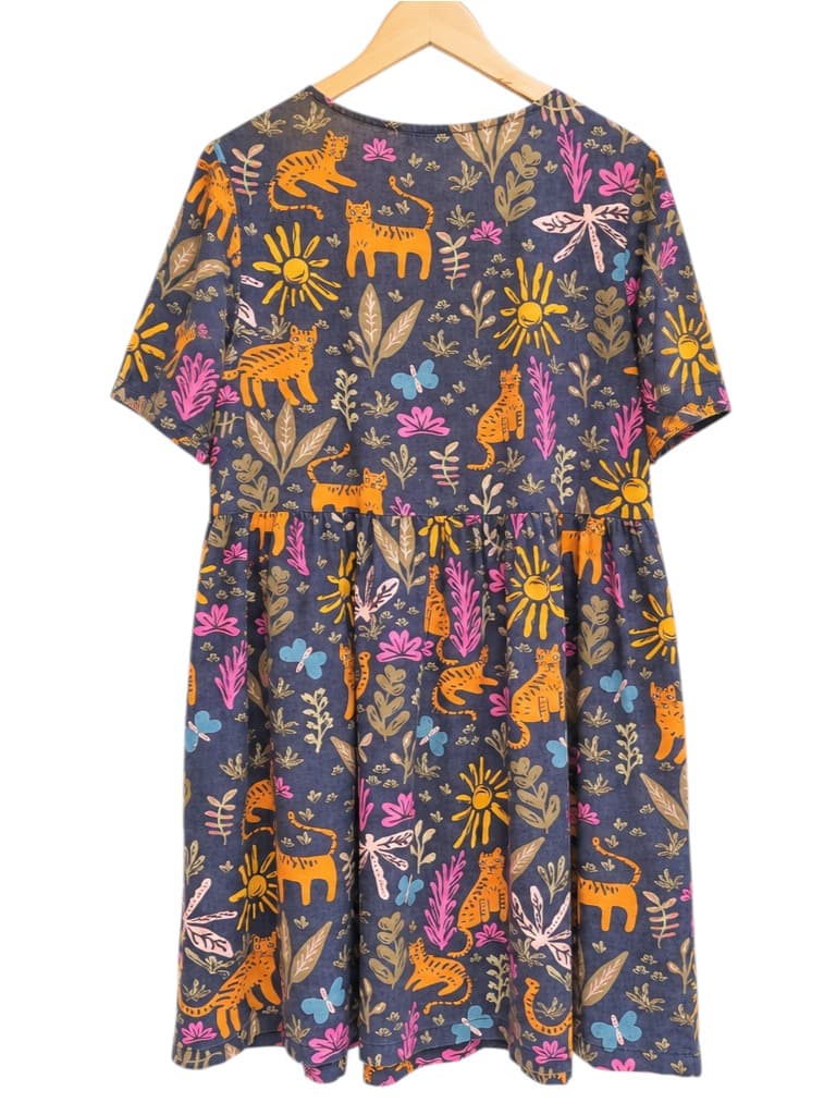 PRINCESS HIGHWAY Tiger Cat Print Linen Cotton Smock Dress Size 10 — photo 3 of 6