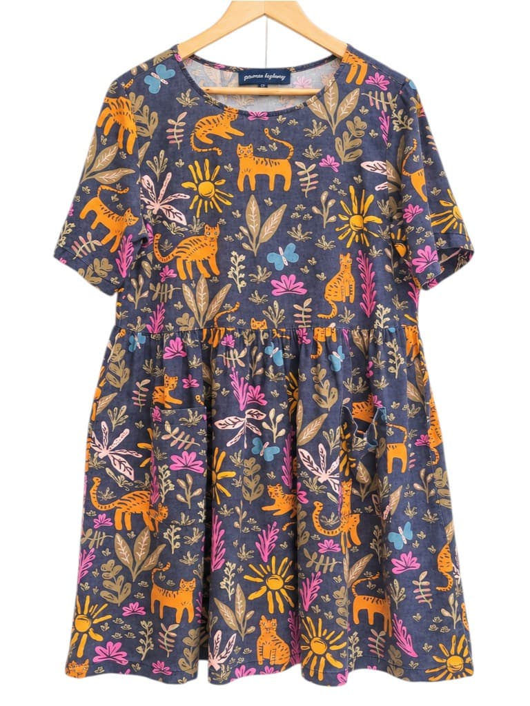 PRINCESS HIGHWAY Tiger Cat Print Linen Cotton Smock Dress Size 10 — photo 2 of 6