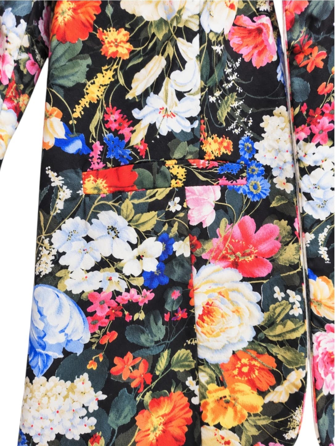Pure Hype Floral Blazer Womens L Black Multicolour Cotton Blend Statement Jacket — photo 5 of 6