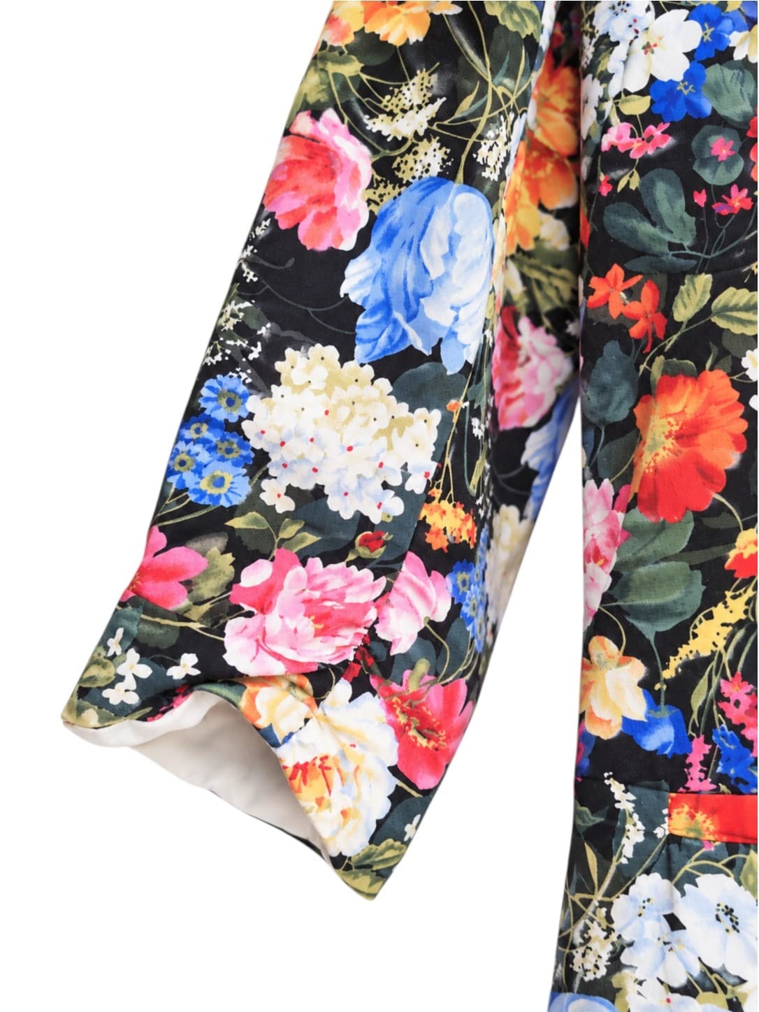 Pure Hype Floral Blazer Womens L Black Multicolour Cotton Blend Statement Jacket — photo 3 of 6