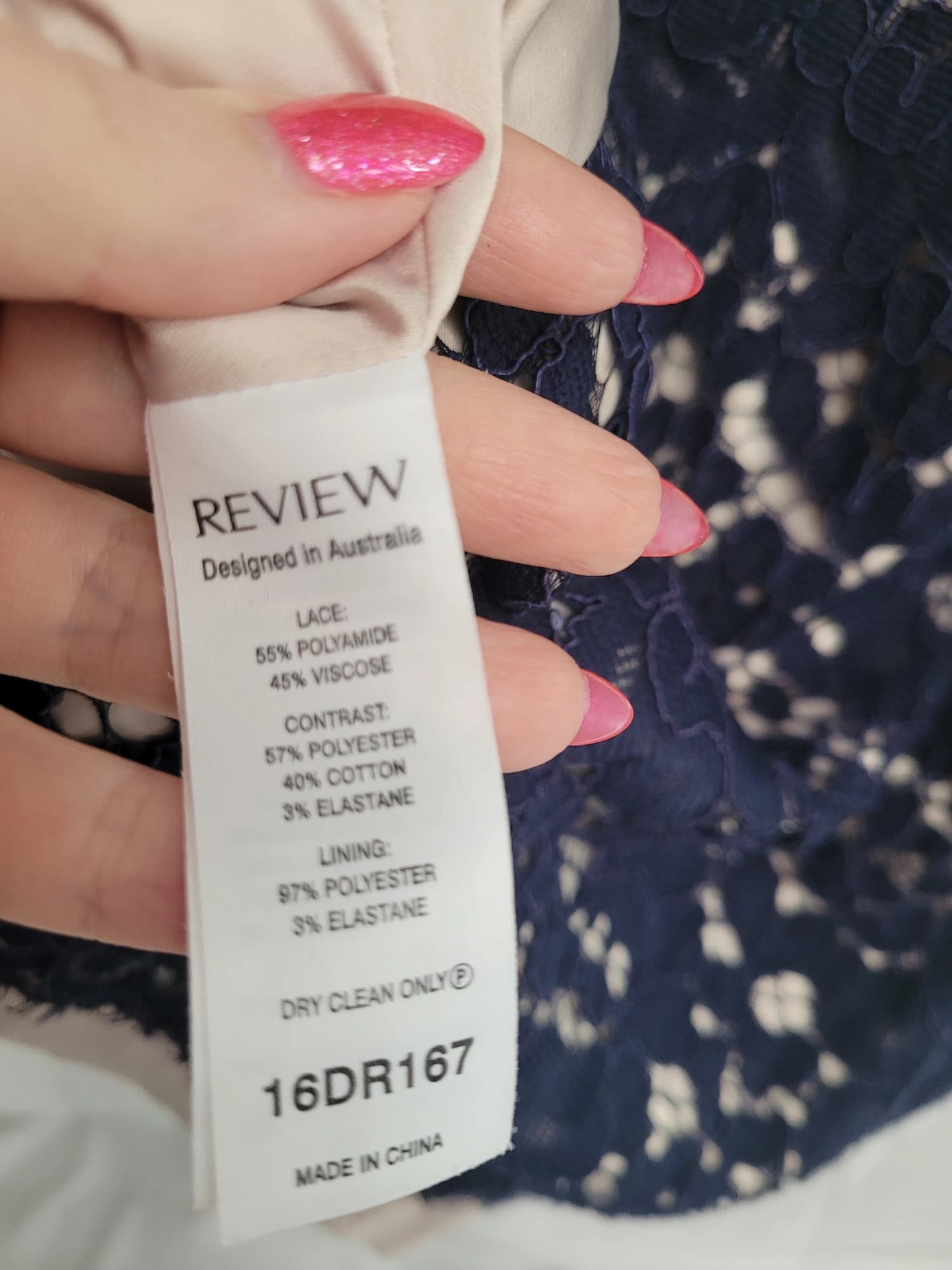 REVIEW Australia Navy Floral Lace Sleeveless Sheath Dress Size 6 — photo 8 of 9