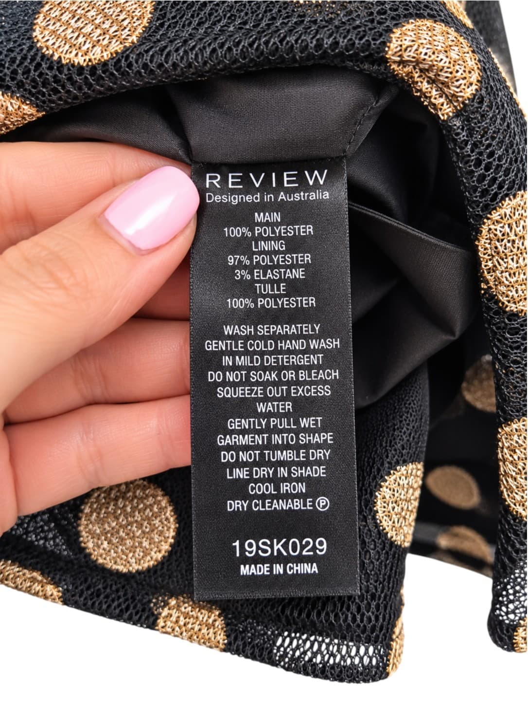Review Night in New York Skirt Size 6 Black Gold Polka Dot Tulle BNWT — photo 10 of 10