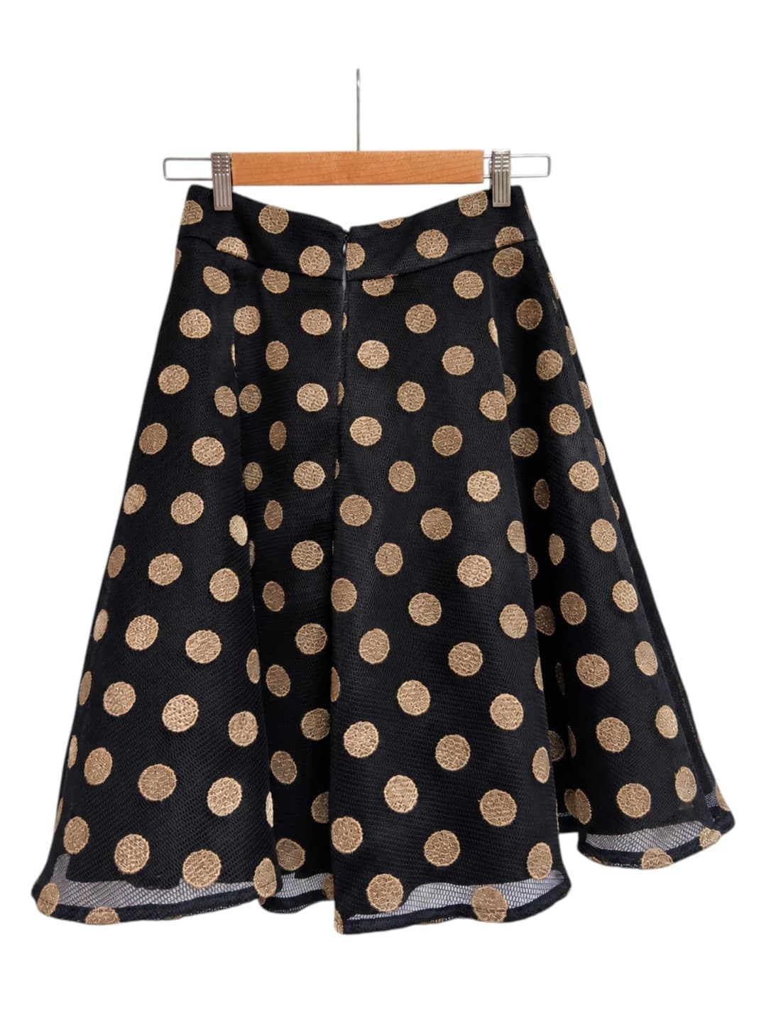 Review Night in New York Skirt Size 6 Black Gold Polka Dot Tulle BNWT — photo 5 of 10