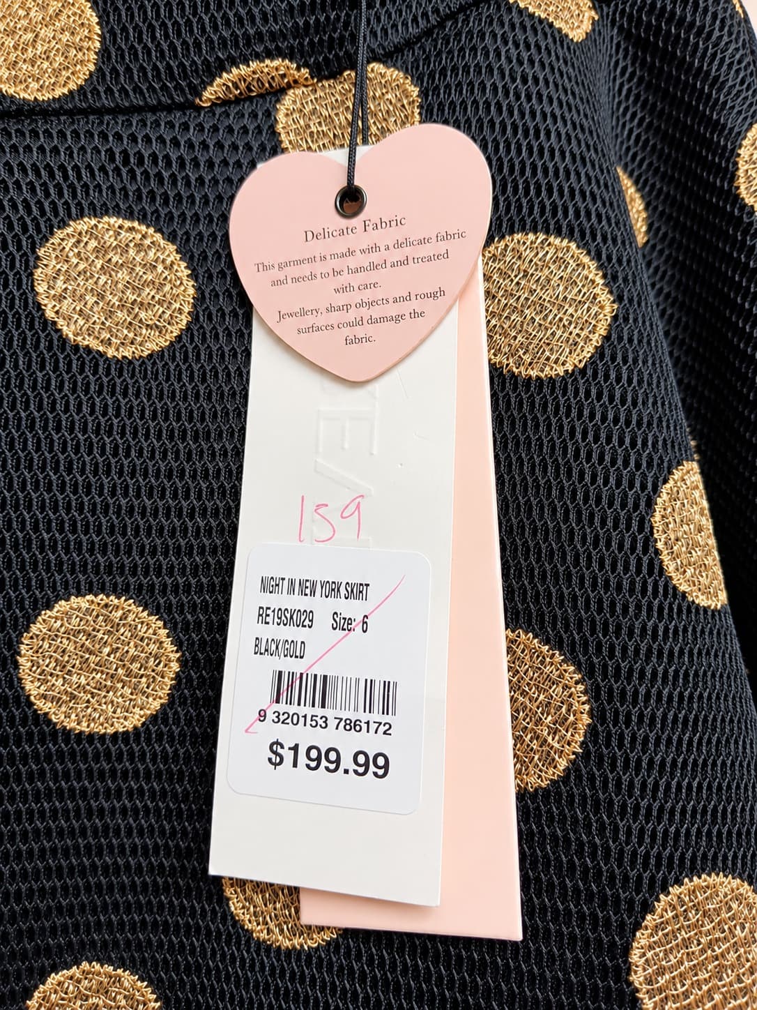 Review Night in New York Skirt Size 6 Black Gold Polka Dot Tulle BNWT — photo 6 of 10