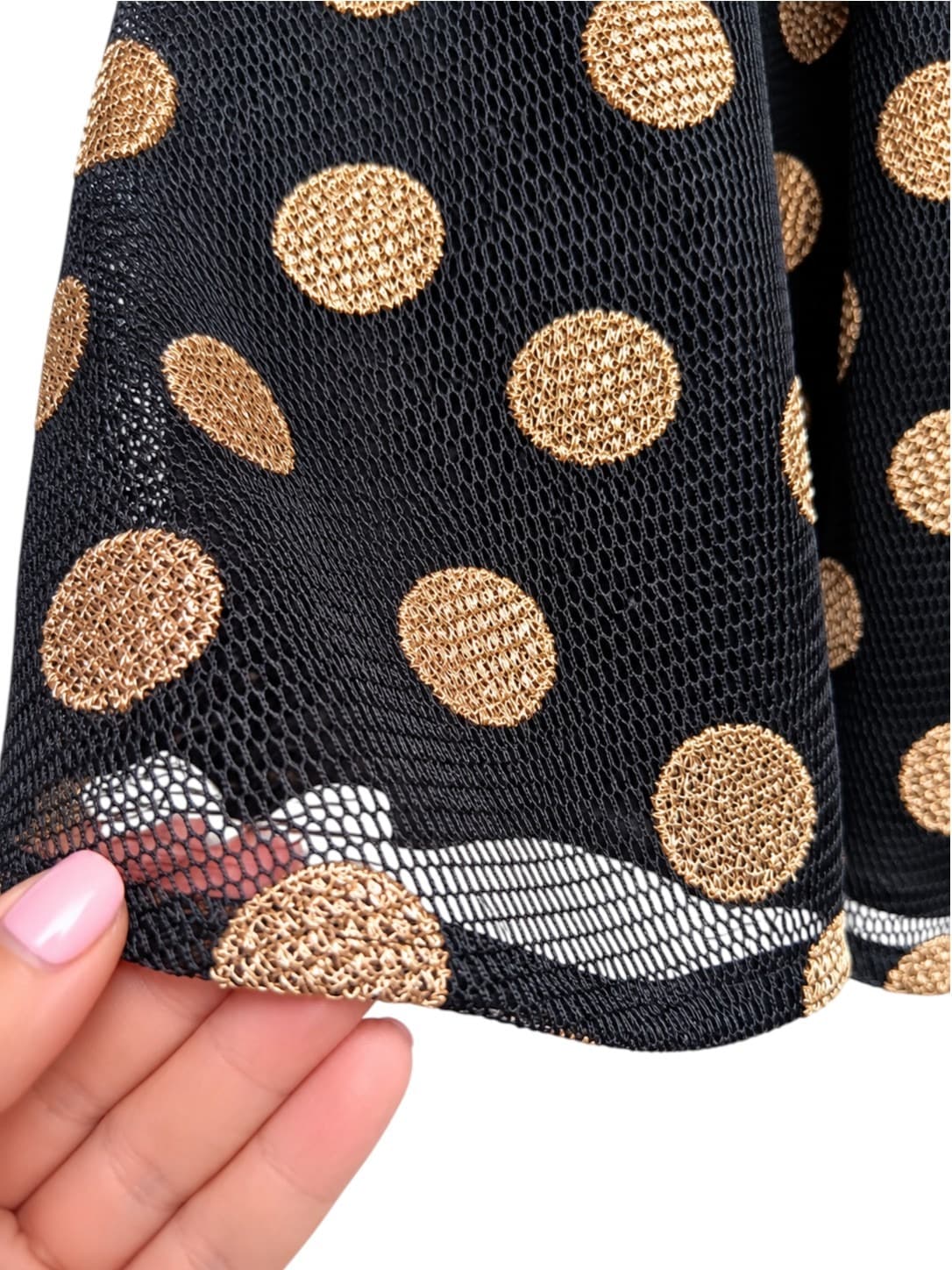 Review Night in New York Skirt Size 6 Black Gold Polka Dot Tulle BNWT — photo 3 of 10