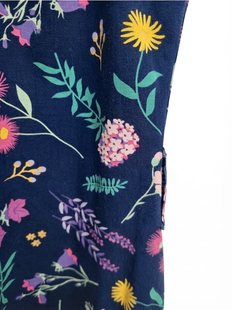 REVIVAL Navy Floral Print Sleeveless Wide Leg Jumpsuit Size 10 — photo 4 of 7