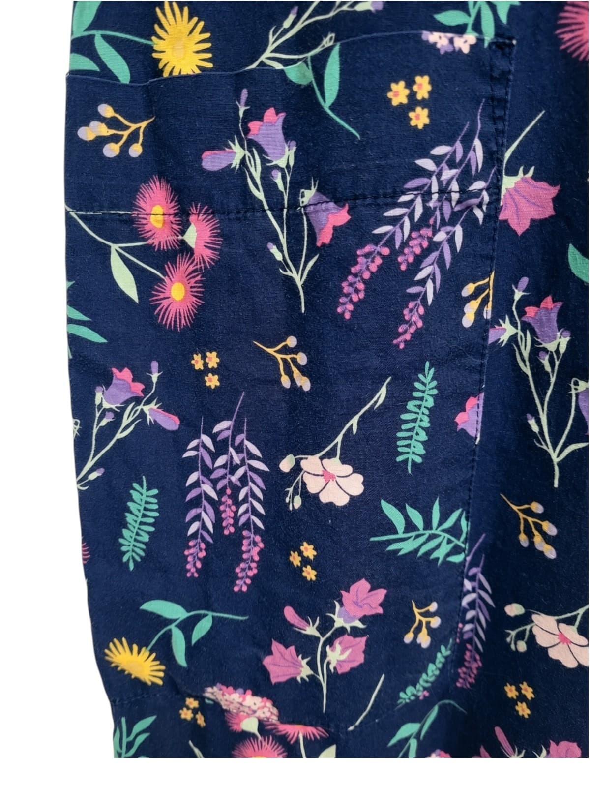 REVIVAL Navy Floral Print Sleeveless Wide Leg Jumpsuit Size 10 — photo 5 of 7