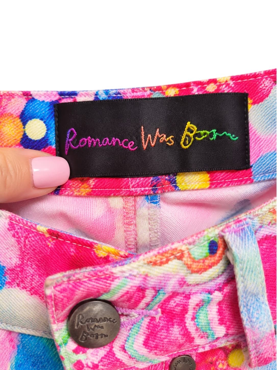 Romance Was Born Skinny Jeans Womens 6 Multicolour Psychedelic Abstract Print — photo 7 of 9