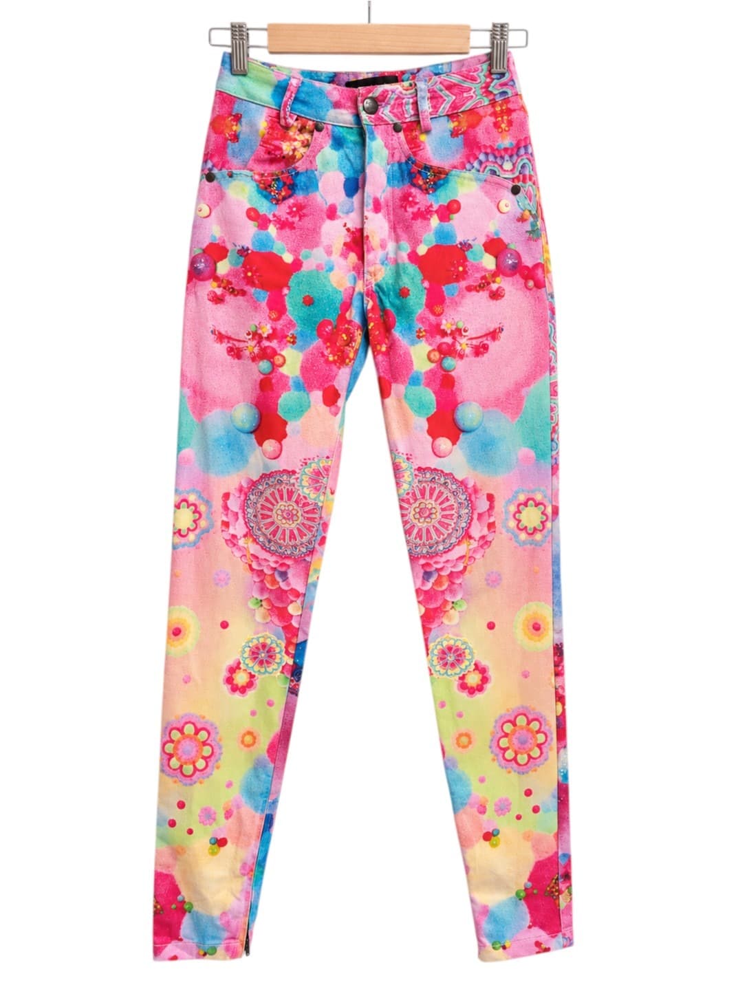 Romance Was Born Skinny Jeans Womens 6 Multicolour Psychedelic Abstract Print — photo 2 of 9