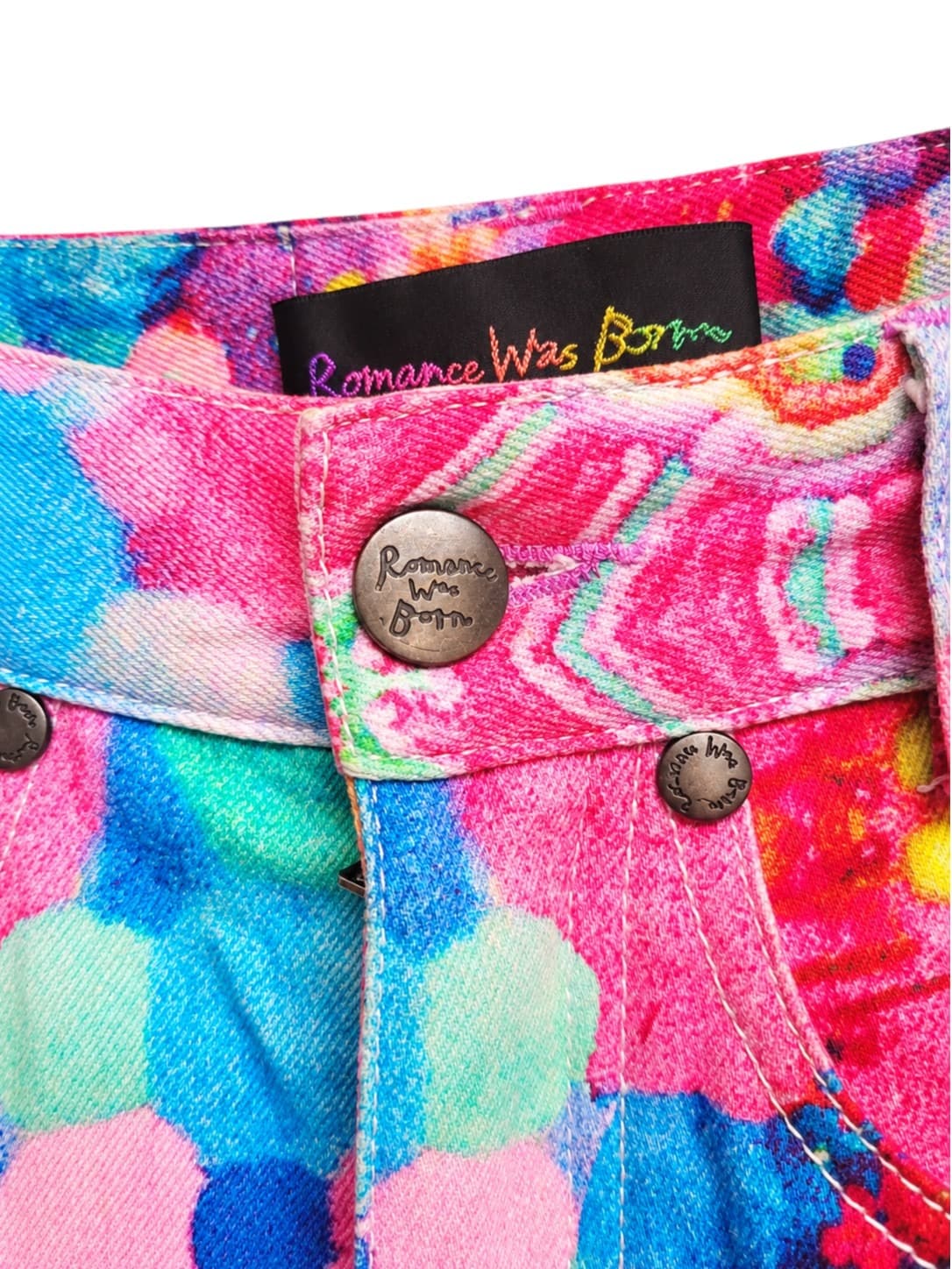Romance Was Born Skinny Jeans Womens 6 Multicolour Psychedelic Abstract Print — photo 3 of 9