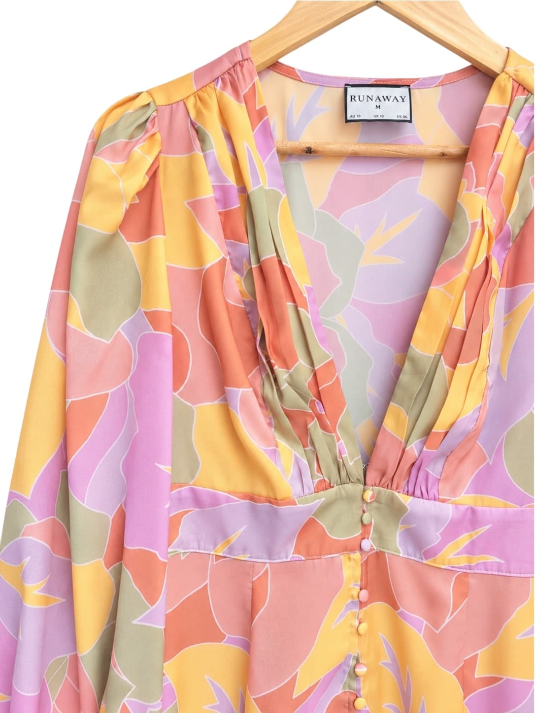 RUNAWAY Floral Button Front Long Sleeve Maxi Dress AU 10 — photo 1 of 8