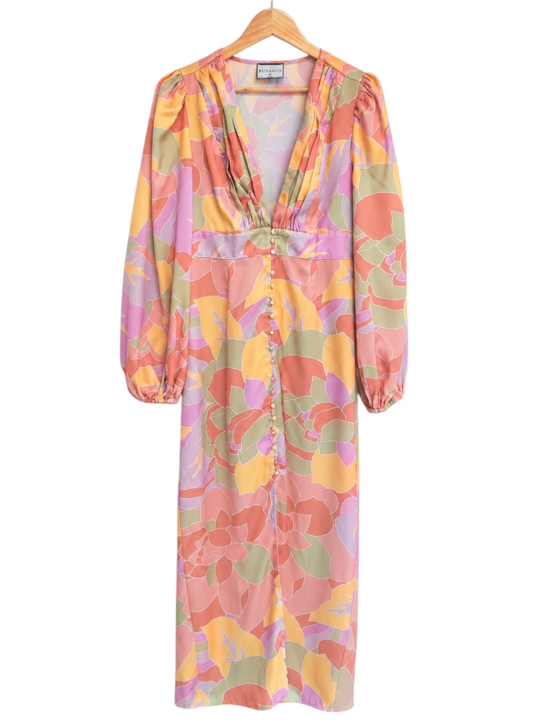 RUNAWAY Floral Button Front Long Sleeve Maxi Dress AU 10 — photo 3 of 8