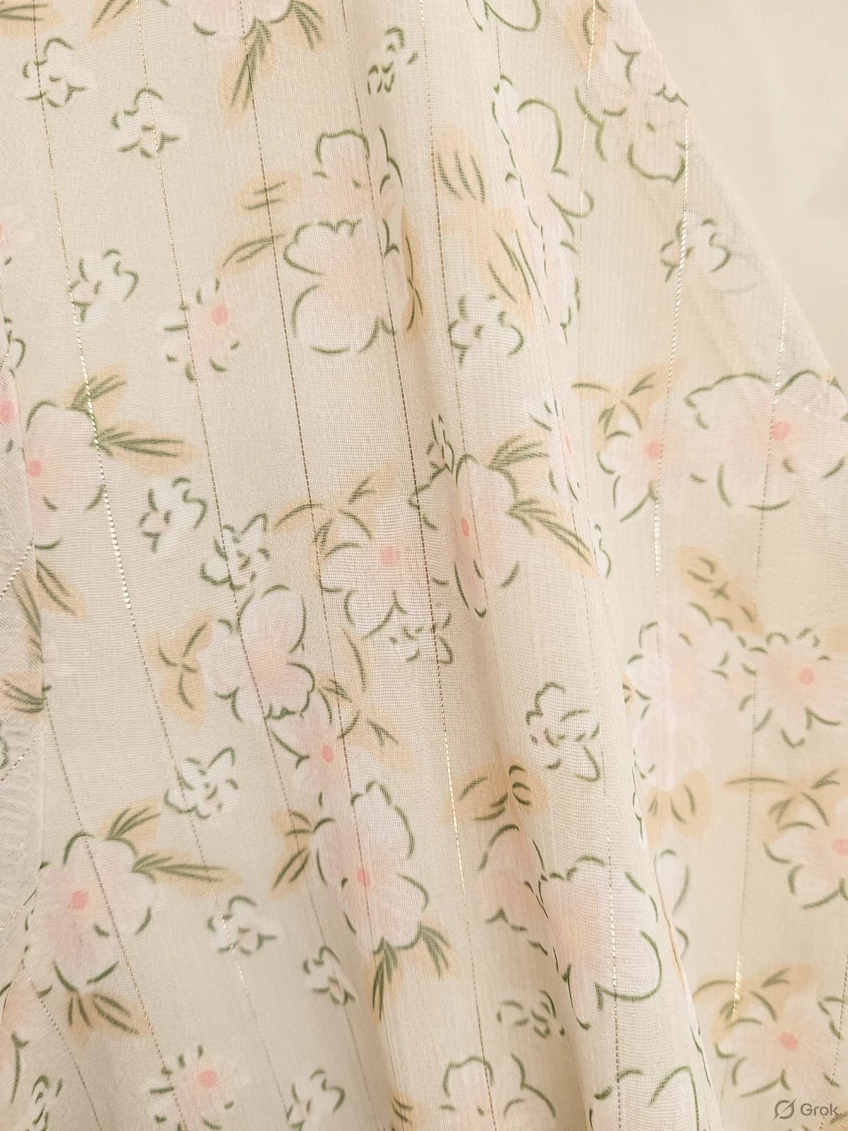 SABO Floral Cutout Long Sleeve Romper Beige Size M — photo 6 of 9