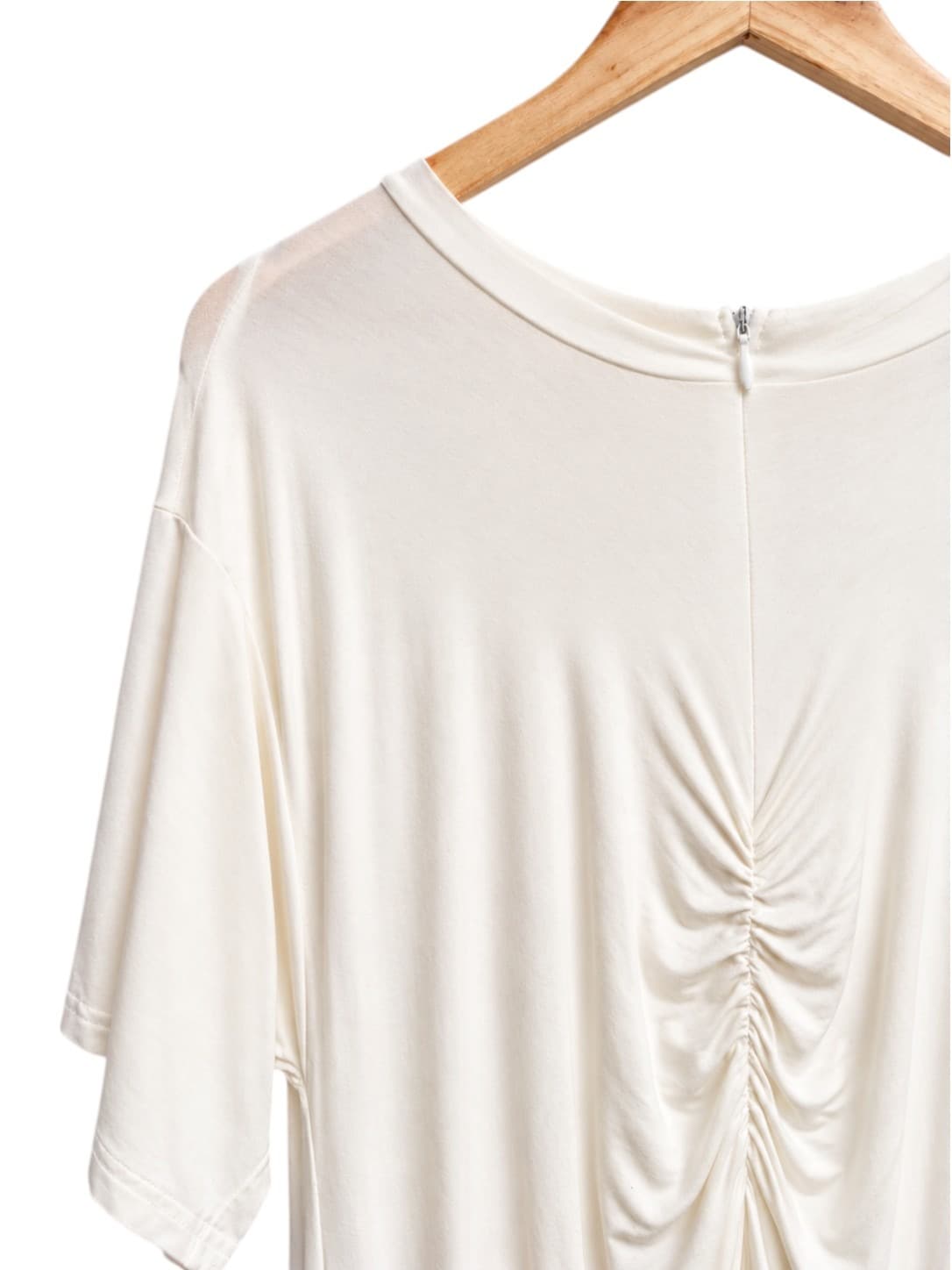 Sabo Skirt Womens Playsuit Size L Ivory White Front Ruched Short Sleeve — photo 1 of 7