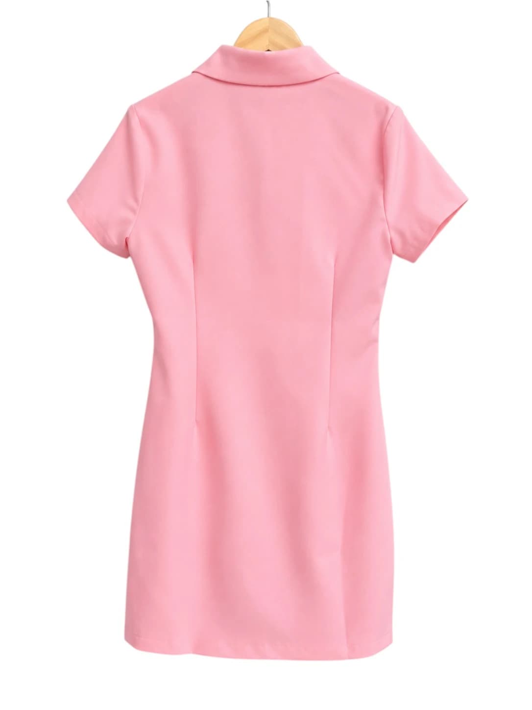 SAINTS & SECRETS Pink Collared Button Front Mini Dress BNWT Size 12 — photo 5 of 6